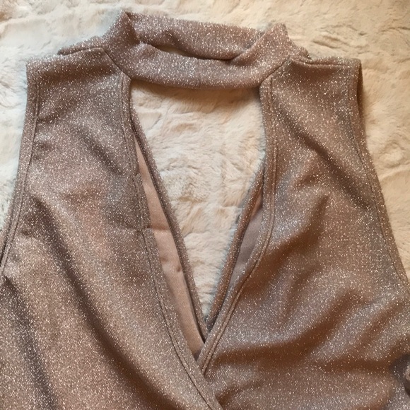 ❗️LAST❗️Mauve shimmer choker bodysuit - Picture 4 of 5